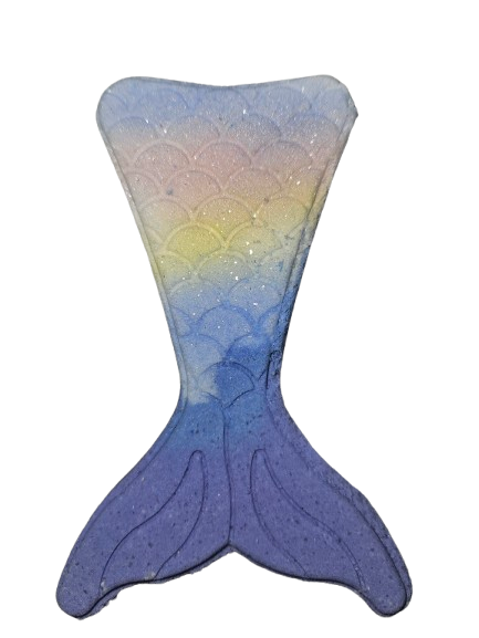 Gradient Bath Bomb mermaid tail with Grape fragrance  on a white background