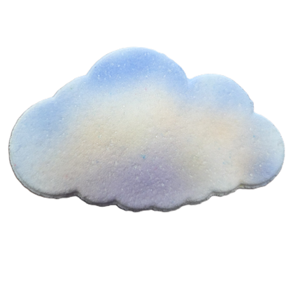 Cloud-shaped Bath Bomb with gradient color on a white background