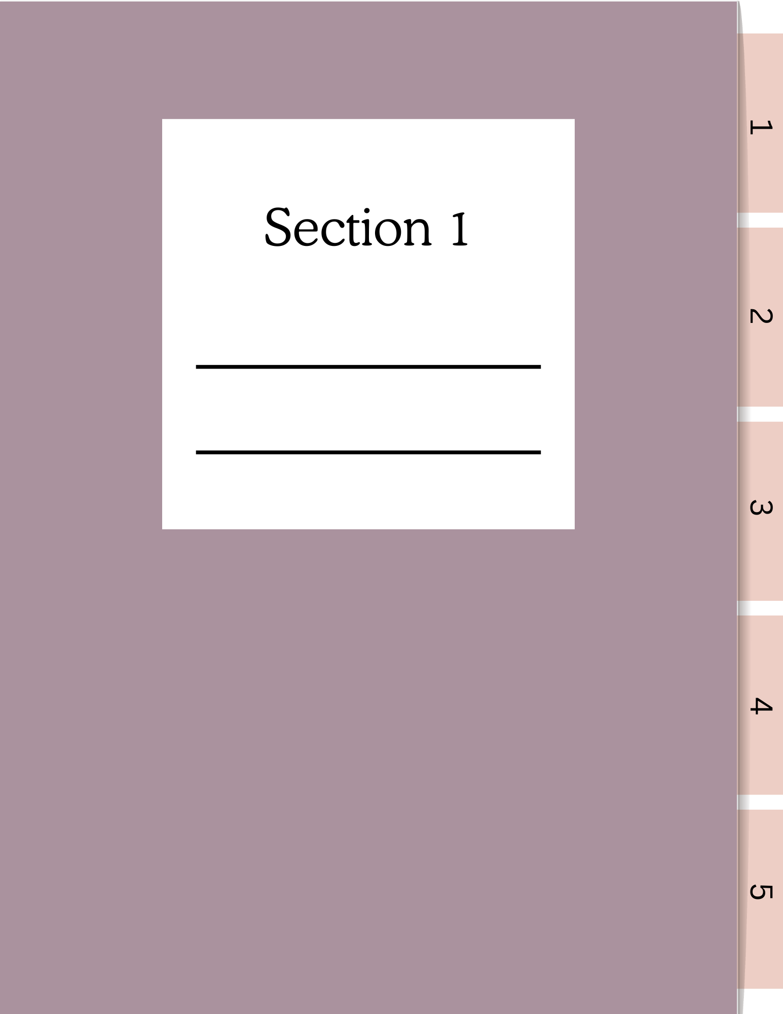 Section label on a purple background with a ruler on the side